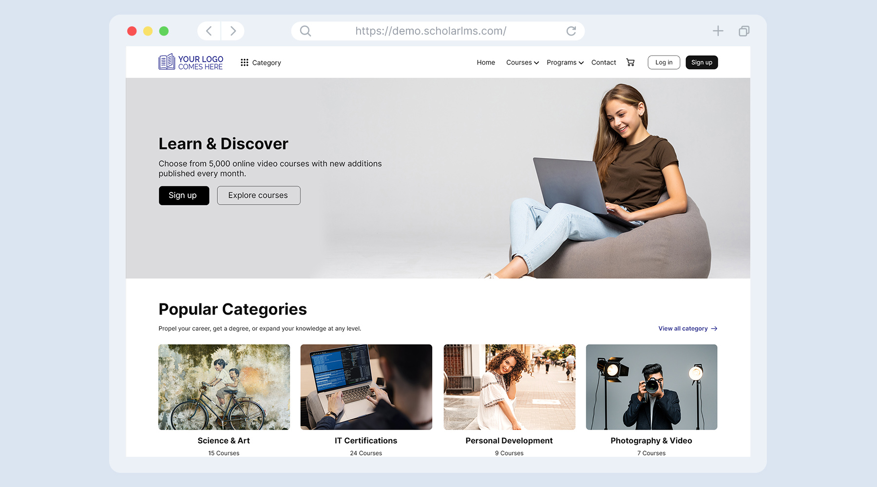 Learner theme preview