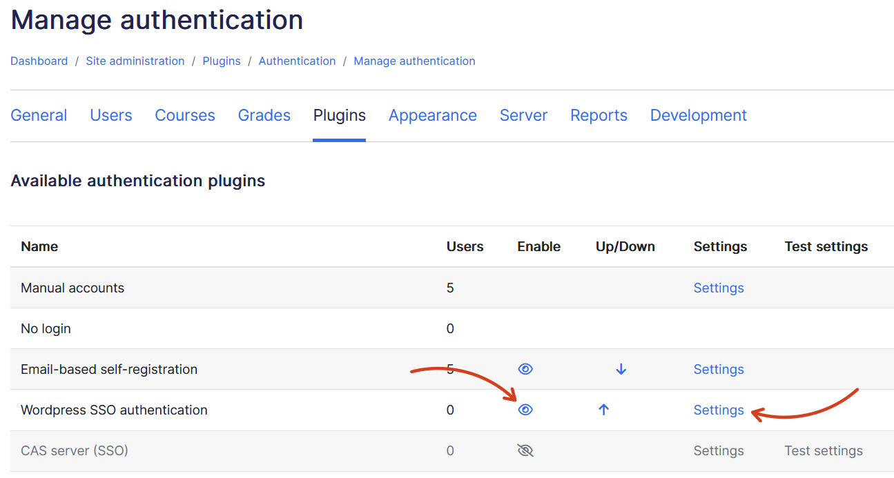 doc wordpress enable sso authentication