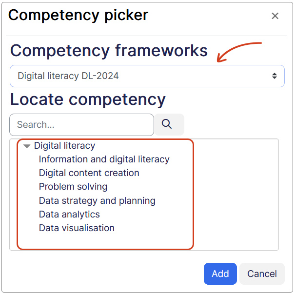 Competency picker