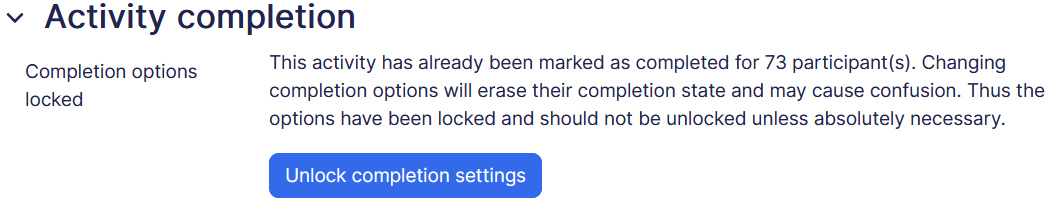Unlock Activity Completion