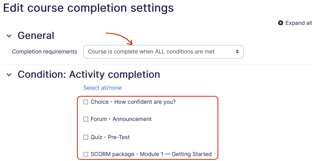 Course Completion Tracking