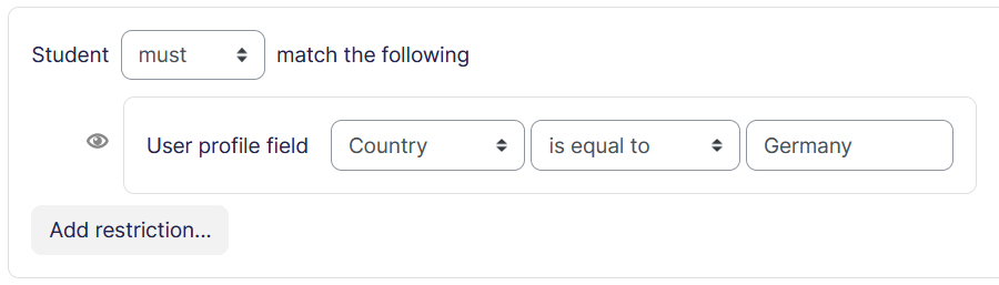 Access Restriction User Profile